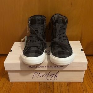 Blowfish Black Plaid High-Top Sneakers